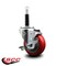 Service Caster 3.5'' Red Poly Swivel 3/4'' Expanding Stem Caster with Brake SCC-EX20S3514-PPUB-RED-TLB-34 - alternate 4